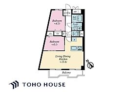 築地永谷コーポラス 2LDKの間取図画像
