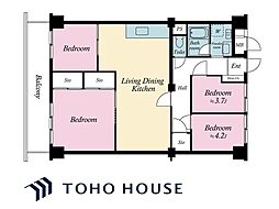 なぎさニュータウン4号棟 4LDKの間取図画像