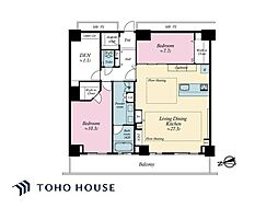 WComfortTowersWEST 2SLDKの間取図画像