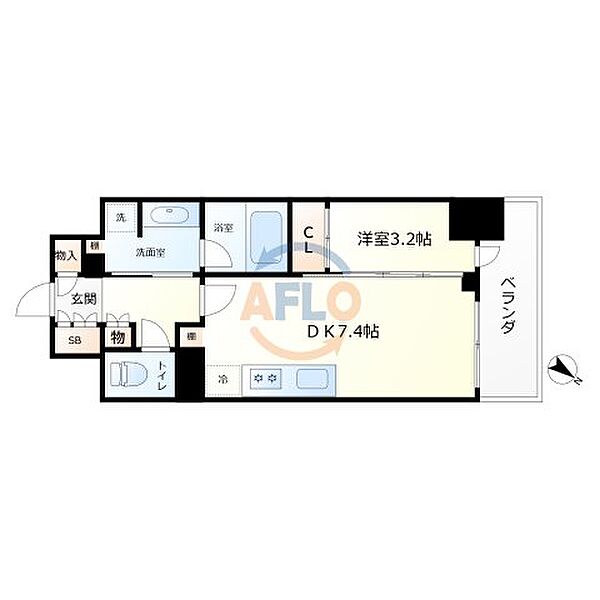 リビオレゾン靱公園 ｜大阪府大阪市西区京町堀1丁目(賃貸マンション1LDK・9階・31.22㎡)の写真 その2