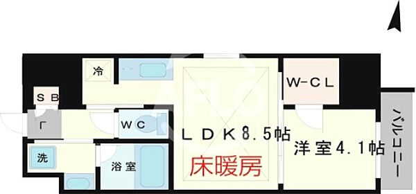 アーバネックス四ツ橋 ｜大阪府大阪市西区新町1丁目(賃貸マンション1LDK・5階・33.90㎡)の写真 その2