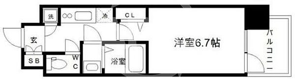 画像2:レジュールアッシュ中之島SOUTH　間取り