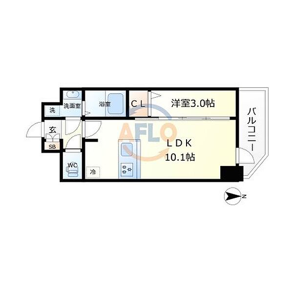 S-RESIDENCE福島玉川Uno ｜大阪府大阪市福島区玉川4丁目(賃貸マンション1LDK・4階・32.01㎡)の写真 その2