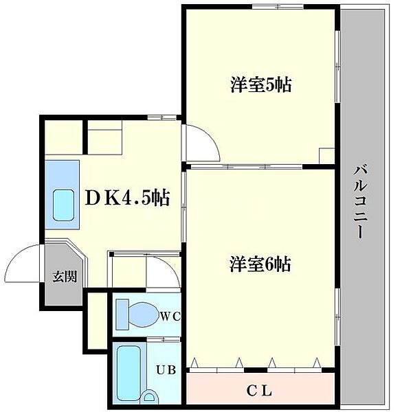 サンビラ大手前 1002｜大阪府大阪市中央区内平野町1丁目(賃貸マンション2DK・10階・37.61㎡)の写真 その2