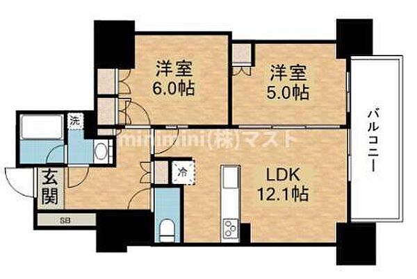 ローレルタワー堺筋本町 312｜大阪府大阪市中央区久太郎町2丁目(賃貸マンション2LDK・3階・57.14㎡)の写真 その2