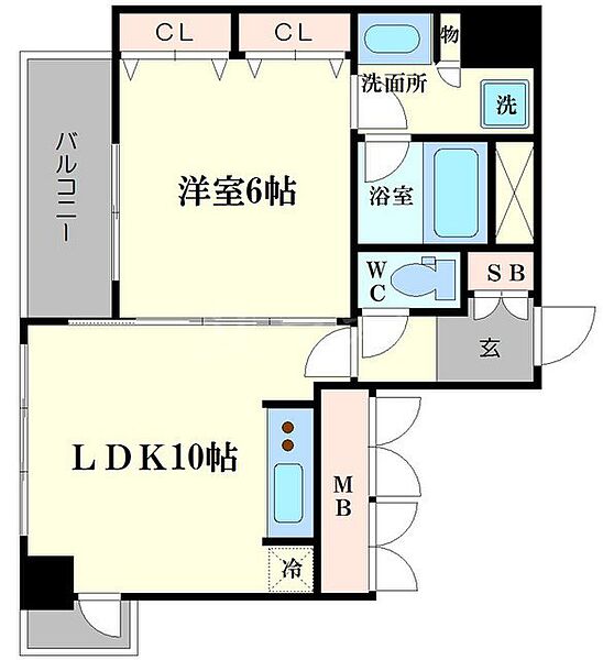 アルグラッド・ザ・タワー心斎橋 408｜大阪府大阪市中央区東心斎橋1丁目(賃貸マンション1LDK・4階・40.10㎡)の写真 その2