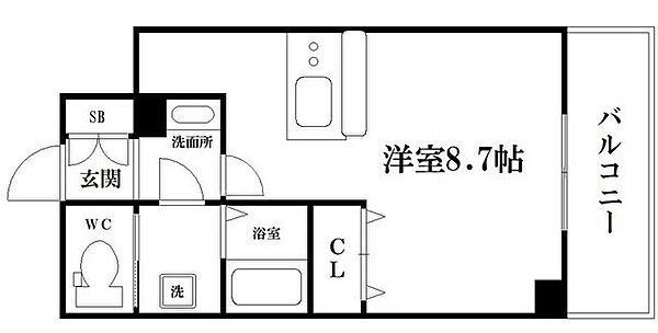 ミラージュパレス難波東レジデンス 604｜大阪府大阪市中央区高津1丁目(賃貸マンション1R・6階・26.00㎡)の写真 その2