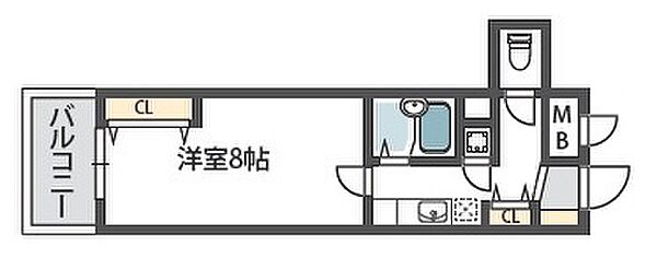 フィレンツェ 606｜大阪府大阪市中央区島之内1丁目(賃貸マンション1K・6階・25.57㎡)の写真 その2