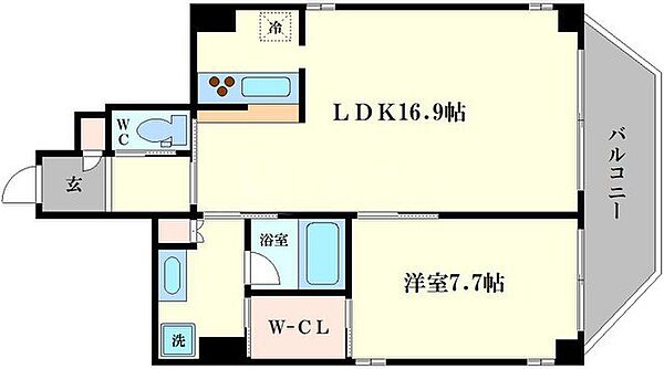 B-PROUD天満橋 401｜大阪府大阪市中央区船越町2丁目(賃貸マンション1LDK・4階・56.15㎡)の写真 その2