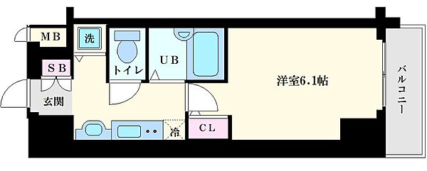 プレサンス大阪城公園パークプレイス ｜大阪府大阪市東成区中道1丁目(賃貸マンション1K・6階・21.17㎡)の写真 その2