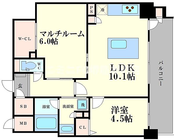 エステムプラザ南船場レジスタ 404｜大阪府大阪市中央区南船場1丁目(賃貸マンション2LDK・4階・50.89㎡)の写真 その2