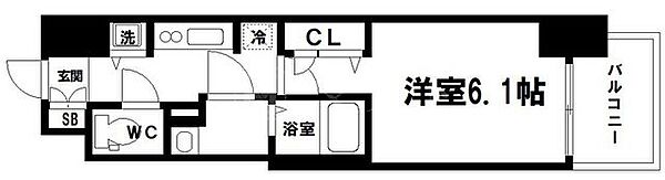 大阪府大阪市中央区南久宝寺町4丁目(賃貸マンション1K・5階・23.78㎡)の写真 その2