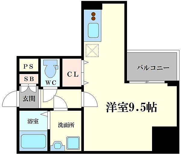 Y＆Rino　Residence 305｜大阪府大阪市中央区道修町2丁目(賃貸マンション1R・3階・25.08㎡)の写真 その2