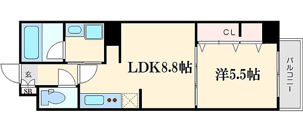 CIFI大阪天満 302｜大阪府大阪市北区天満1丁目(賃貸マンション1LDK・3階・33.25㎡)の写真 その2