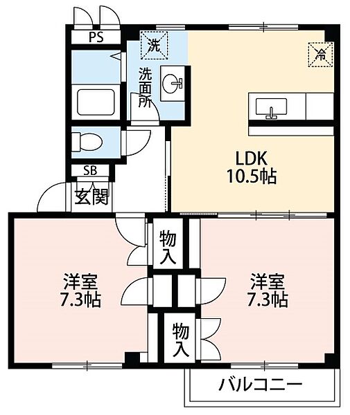 愛知県岡崎市森越町字宮前(賃貸アパート2LDK・2階・57.10㎡)の写真 その2