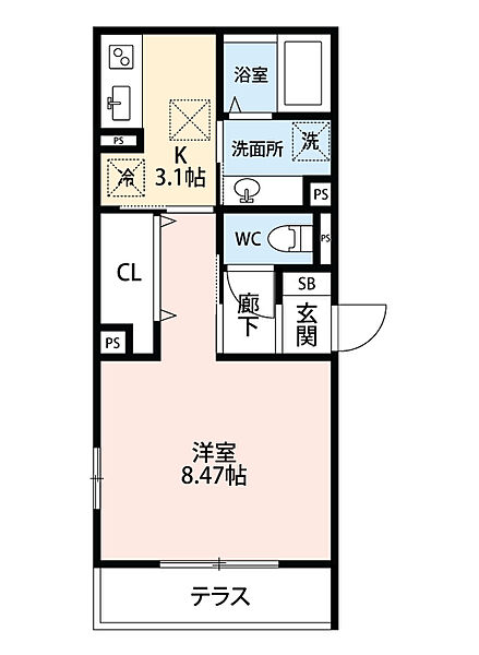 Ｈｅｒｍｉｔａｇｅ羽根 201｜愛知県岡崎市羽根町字北ノ郷(賃貸アパート1K・2階・30.41㎡)の写真 その2