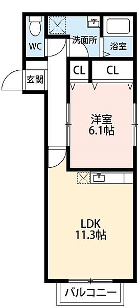 ドエルマルシェＣ 101｜愛知県岡崎市洞町字西丸根(賃貸アパート1LDK・1階・44.60㎡)の写真 その2