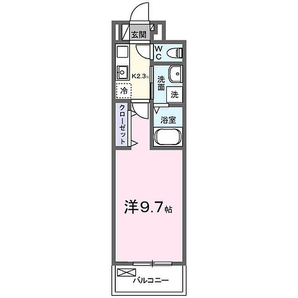 グランシュテル 206｜愛知県岡崎市森越町字郷前(賃貸アパート1K・2階・28.87㎡)の写真 その2