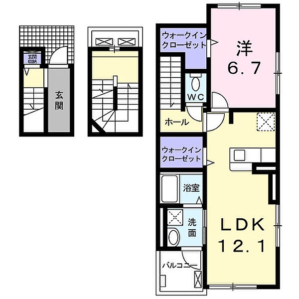 メゾン・ド・カルム 301｜愛知県岡崎市橋目町字御小屋西(賃貸アパート1LDK・3階・59.21㎡)の写真 その2