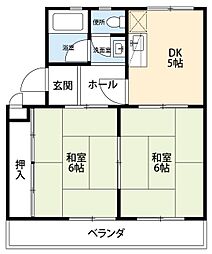 ハイツ神田 3階2DKの間取り