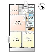 アメニティーA 103 ｜ 愛知県岡崎市土井町字藤ノ木乙18（賃貸アパート2LDK・1階・49.50㎡） その2