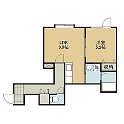 オンザプラネット 1LDKの間取図画像