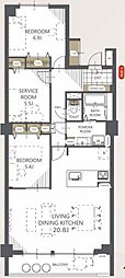 スカイハイツ熊本A棟 3LDKの間取図画像