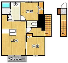 ソレイユハイム上吉田C棟  ｜ 福岡県北九州市小倉南区上吉田4丁目（賃貸アパート2LDK・2階・51.15㎡） その2