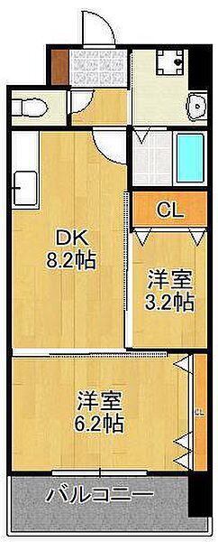 ギャラン中央 ｜福岡県行橋市中央2丁目(賃貸マンション2DK・12階・42.75㎡)の写真 その2