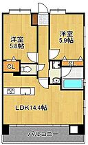 ニューガイア四季彩の丘Ａ棟  ｜ 福岡県北九州市小倉南区沼新町1丁目（賃貸マンション2LDK・4階・64.77㎡） その2