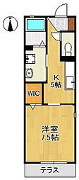 クラヴィエ西宮市 1Kの間取図画像