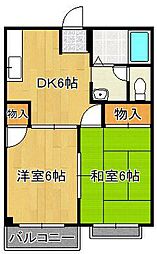 ファミール湯川3 2DKの間取図画像