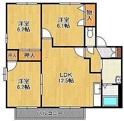 ディアス曽根C 3LDKの間取図画像