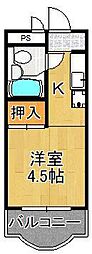 フェリス苅田B 1Kの間取図画像