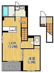 アーバンフォレスト下曽根 1LDKの間取図画像