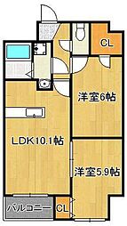 アネシス 2LDKの間取図画像
