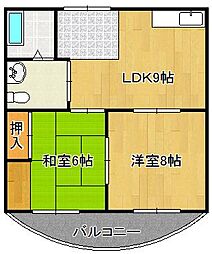 メゾンしらさぎ 2DKの間取図画像