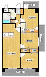 行橋第一レジデンス 3LDKの間取図画像