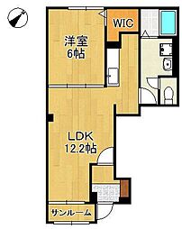 ラ・ポーズ葛原 1LDKの間取図画像