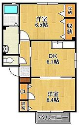 ドミール2004 A棟 2階/-