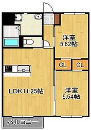 PRESTIGEEXE 2LDKの間取図画像