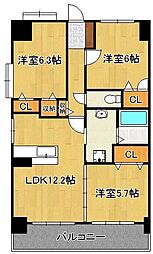 メディアパーク 3LDKの間取図画像