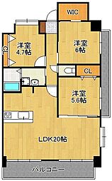 ビッグファミリー葛原 3LDKの間取図画像