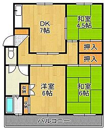 目貫ビル 3DKの間取図画像