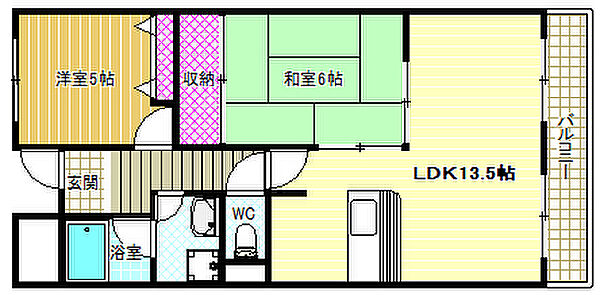 エクセレンス ｜大阪府藤井寺市林2丁目(賃貸マンション2LDK・1階・55.63㎡)の写真 その2