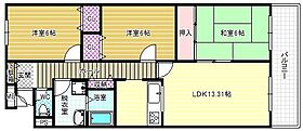 ファイブグレース  ｜ 大阪府藤井寺市国府2丁目（賃貸マンション3LDK・5階・76.00㎡） その2