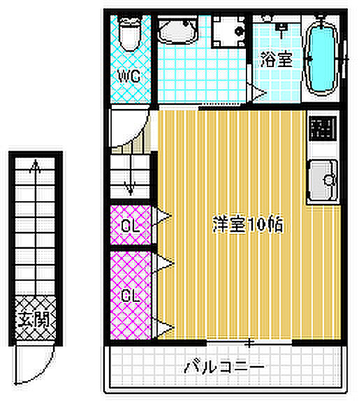 ＣＳガーデン羽曳野 ｜大阪府羽曳野市高鷲3丁目(賃貸アパート1R・2階・31.50㎡)の写真 その2