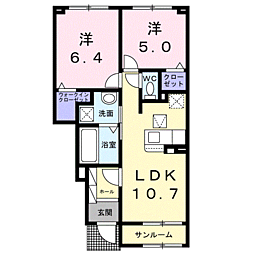 トゥルースB 2LDKの間取図画像