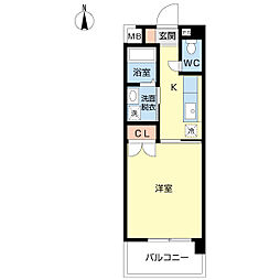 アドア・ベリー2 1Kの間取図画像