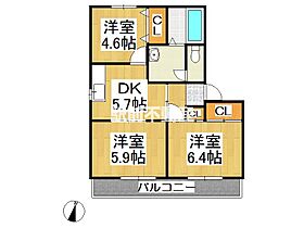 ロジュマンK 101 ｜ 熊本県玉名郡長洲町高浜1334（賃貸アパート3DK・1階・50.82㎡） その2